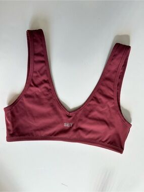 SET Active V-Neck Sports Bra in Wine